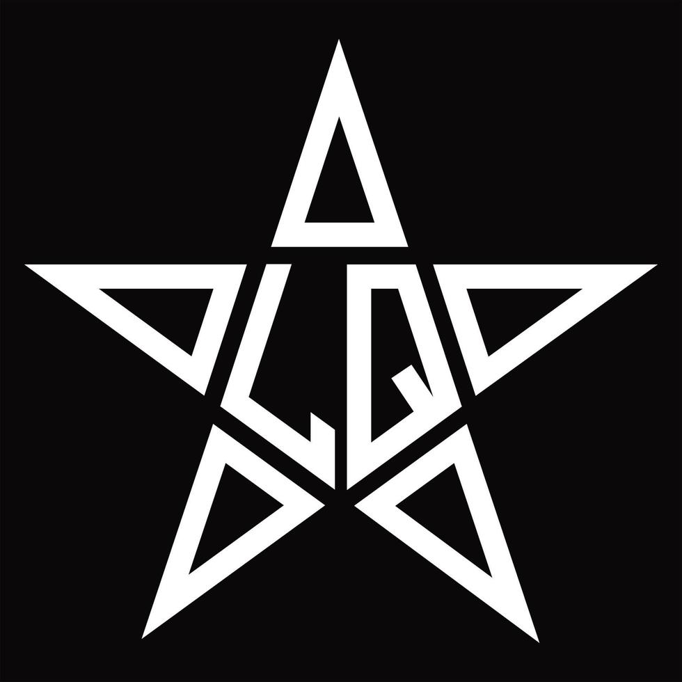 monograma de logotipo lq com modelo de design em forma de estrela vetor