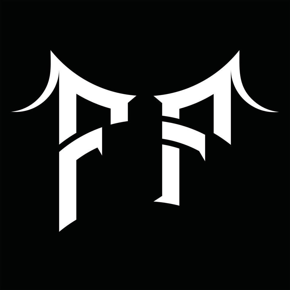monograma de logotipo ff com modelo de design de forma abstrata vetor