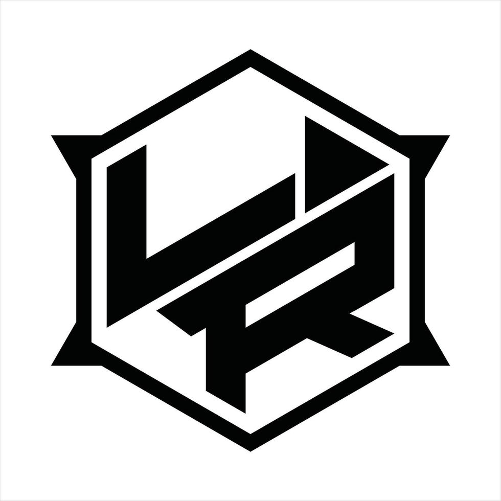 modelo de design de monograma de logotipo lr vetor