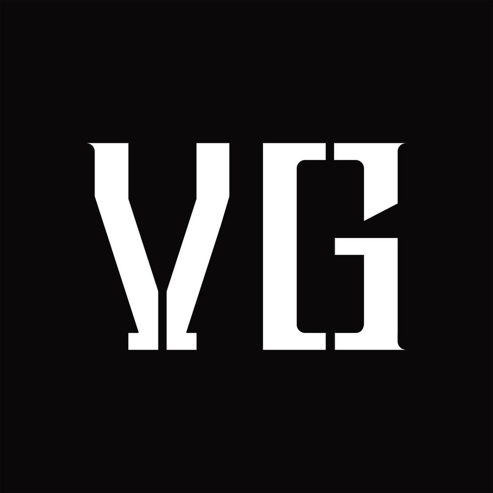 monograma de logotipo vg com modelo de design de fatia média vetor