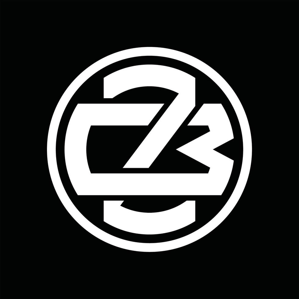 modelo de design de monograma de logotipo zb vetor