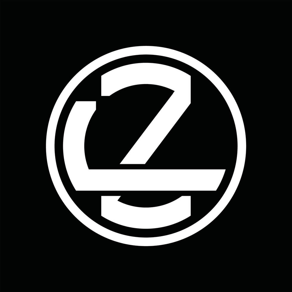 modelo de design de monograma de logotipo zl vetor