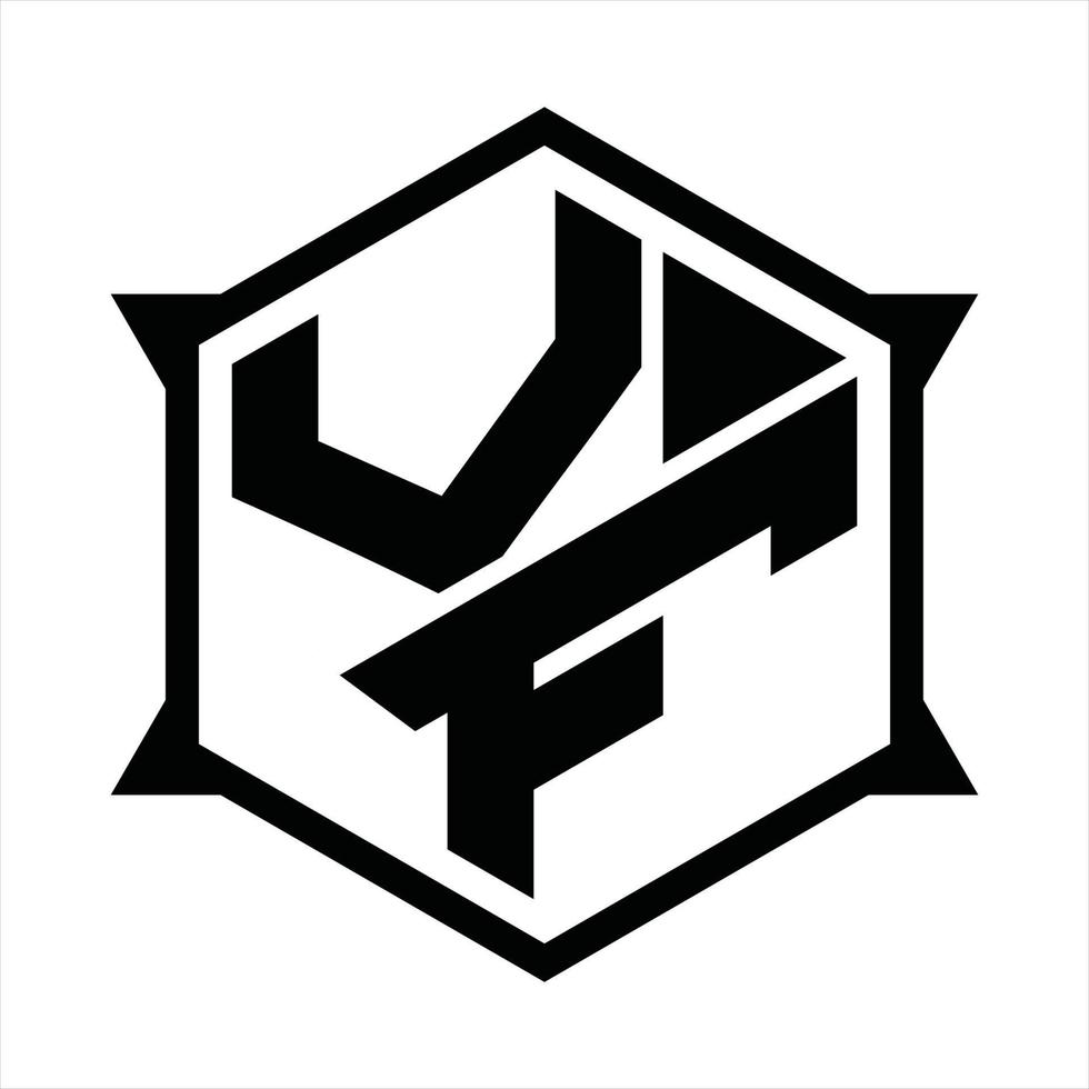 modelo de design de monograma de logotipo vf vetor