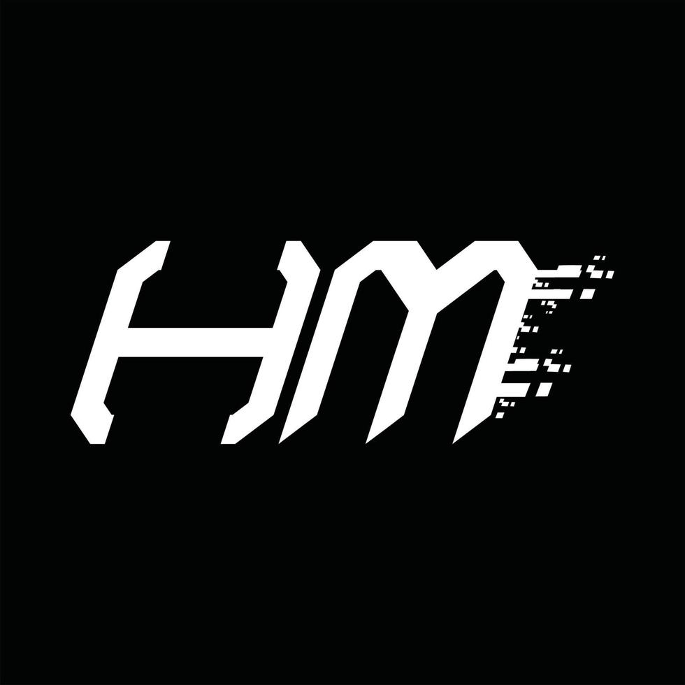 modelo de design de tecnologia de velocidade abstrata de monograma de logotipo hm vetor