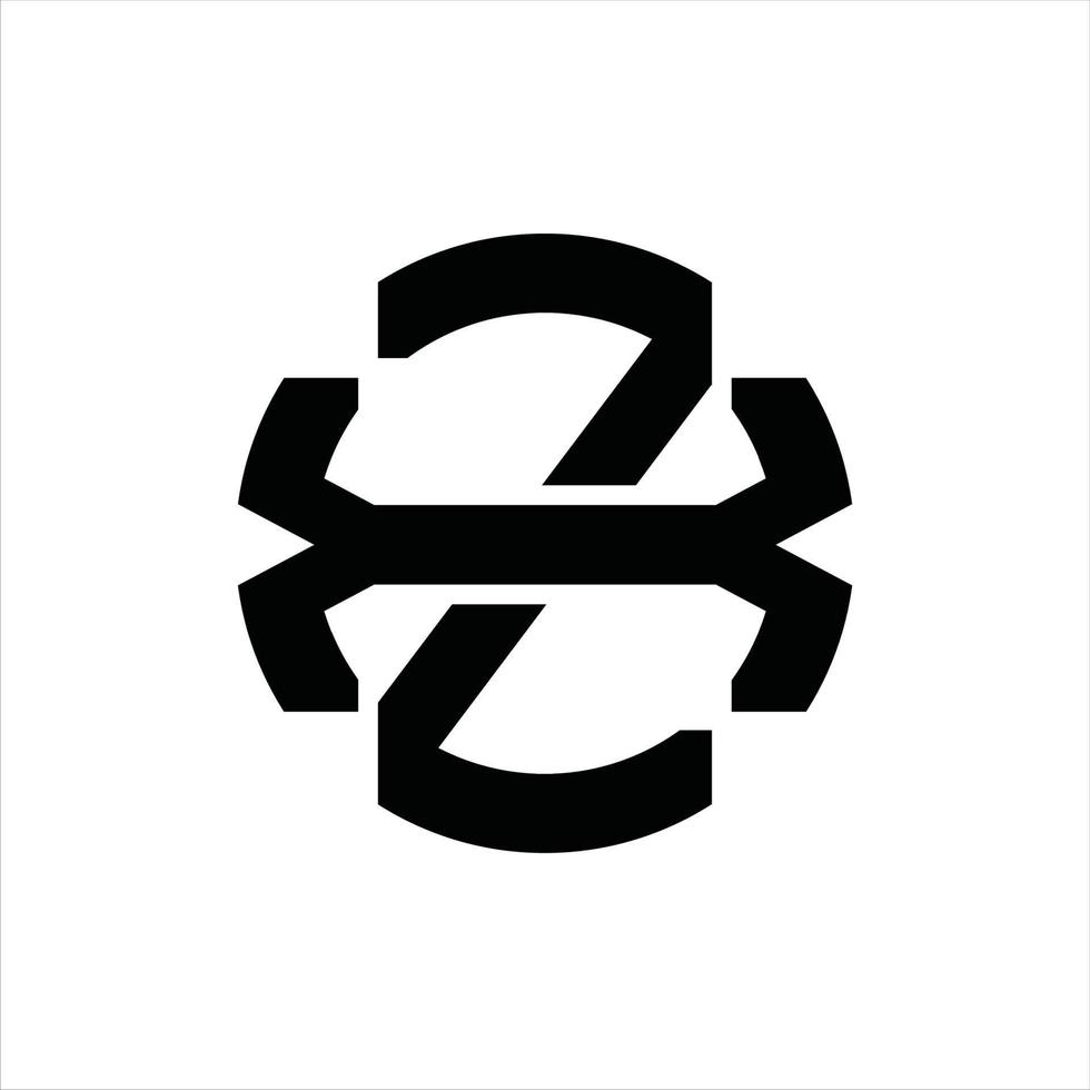 modelo de design de monograma de logotipo zx vetor