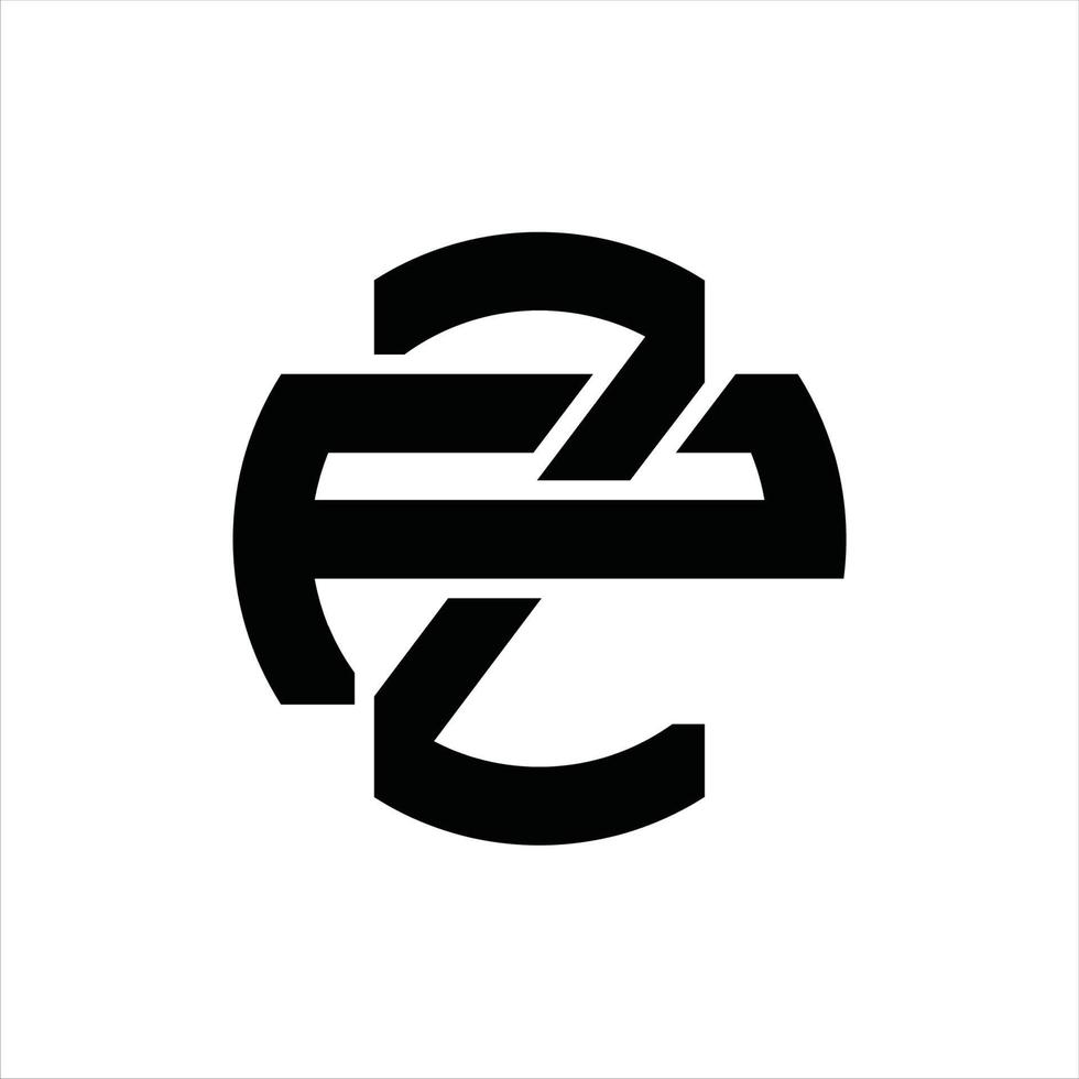 modelo de design de monograma de logotipo zp vetor