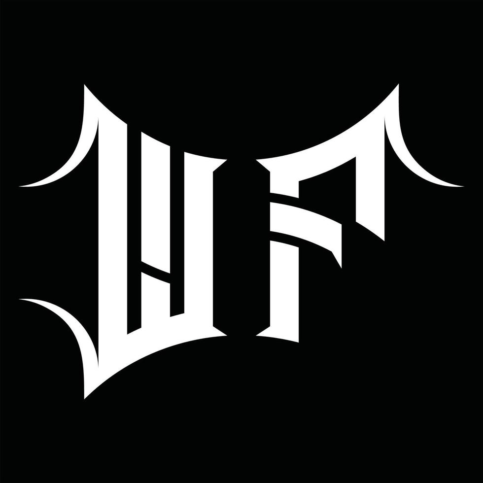 monograma de logotipo wf com modelo de design de forma abstrata vetor