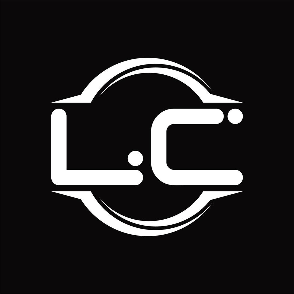 monograma de logotipo lc com modelo de design de forma de fatia arredondada de círculo vetor