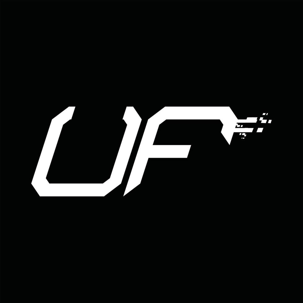 modelo de design de tecnologia de velocidade abstrata de monograma de logotipo uf vetor