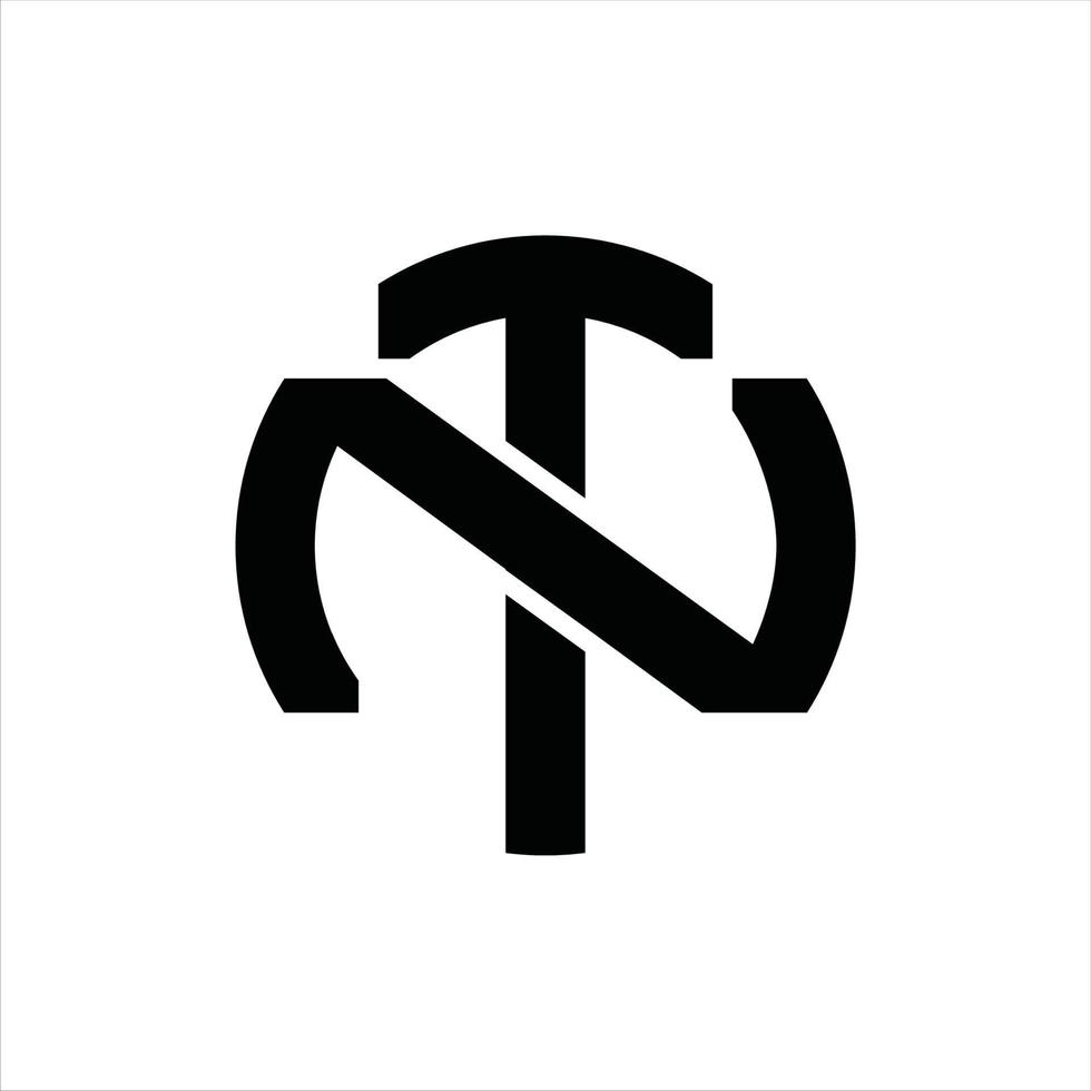 modelo de design de monograma de logotipo tn vetor
