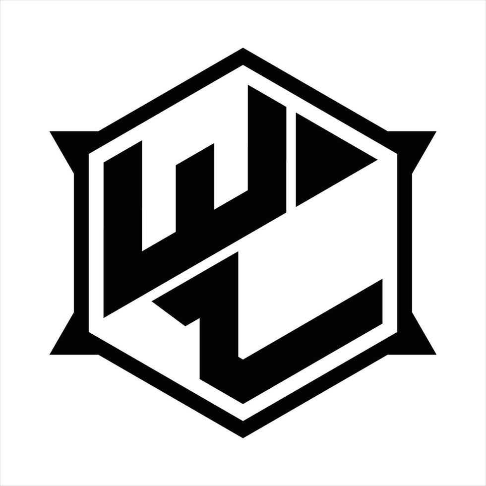 modelo de design de monograma de logotipo wl vetor