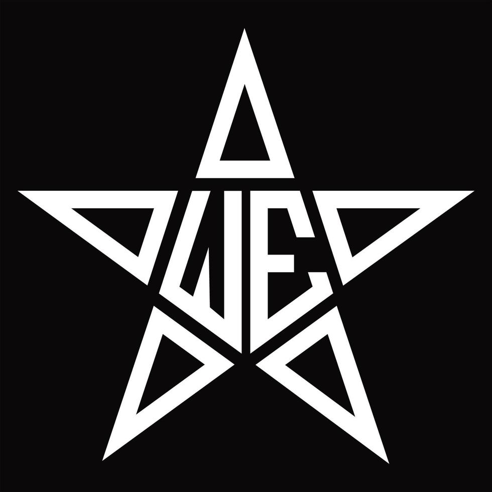 nós logotipo monograma com modelo de design em forma de estrela vetor