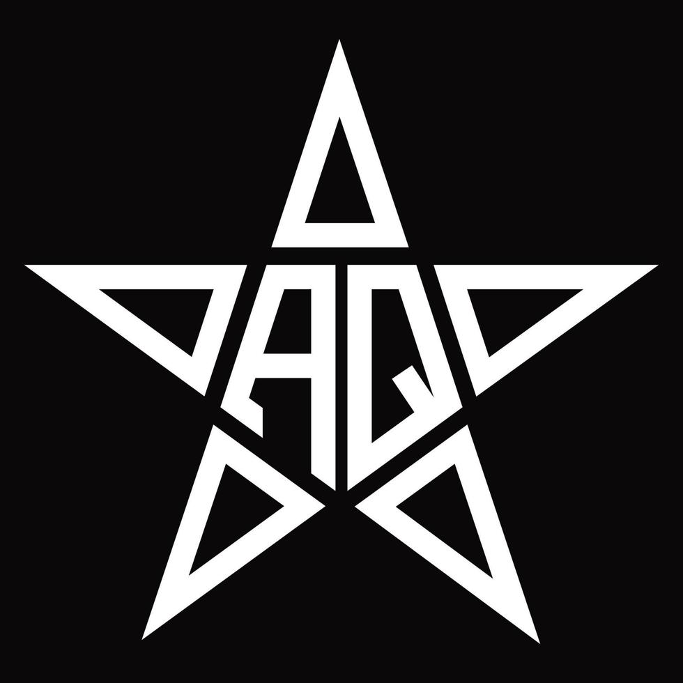 monograma de logotipo aq com modelo de design em forma de estrela vetor