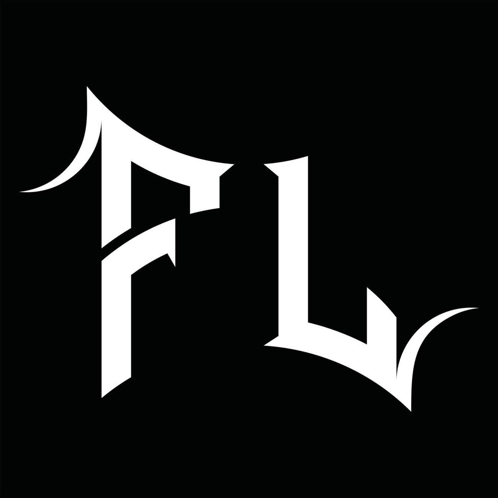 monograma de logotipo fl com modelo de design de forma abstrata vetor