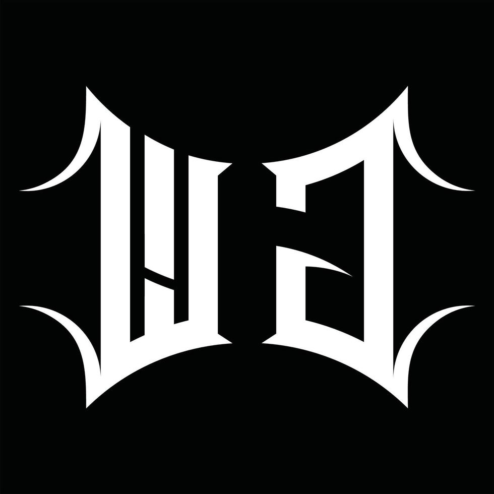 monograma de logotipo wg com modelo de design de forma abstrata vetor