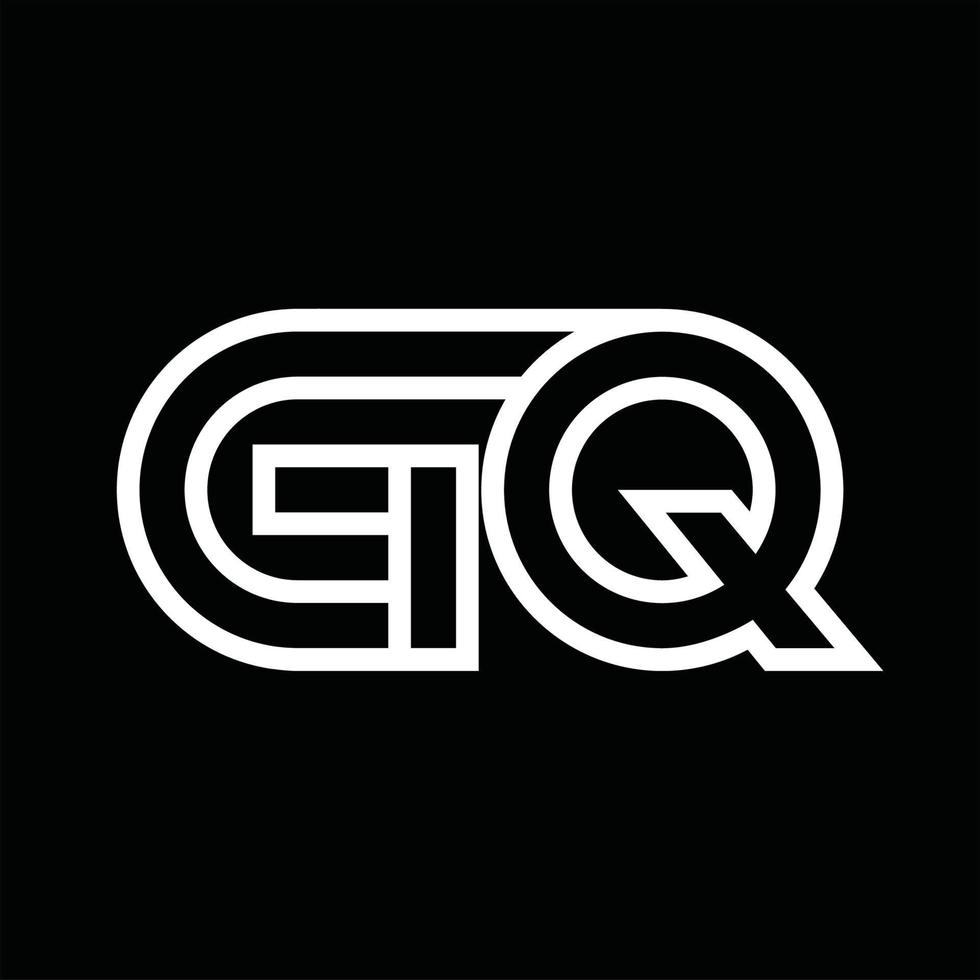 monograma de logotipo gq com espaço negativo de estilo de linha vetor