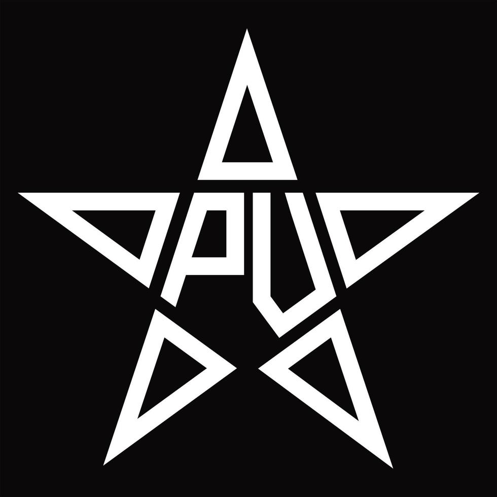 monograma de logotipo pv com modelo de design em forma de estrela vetor