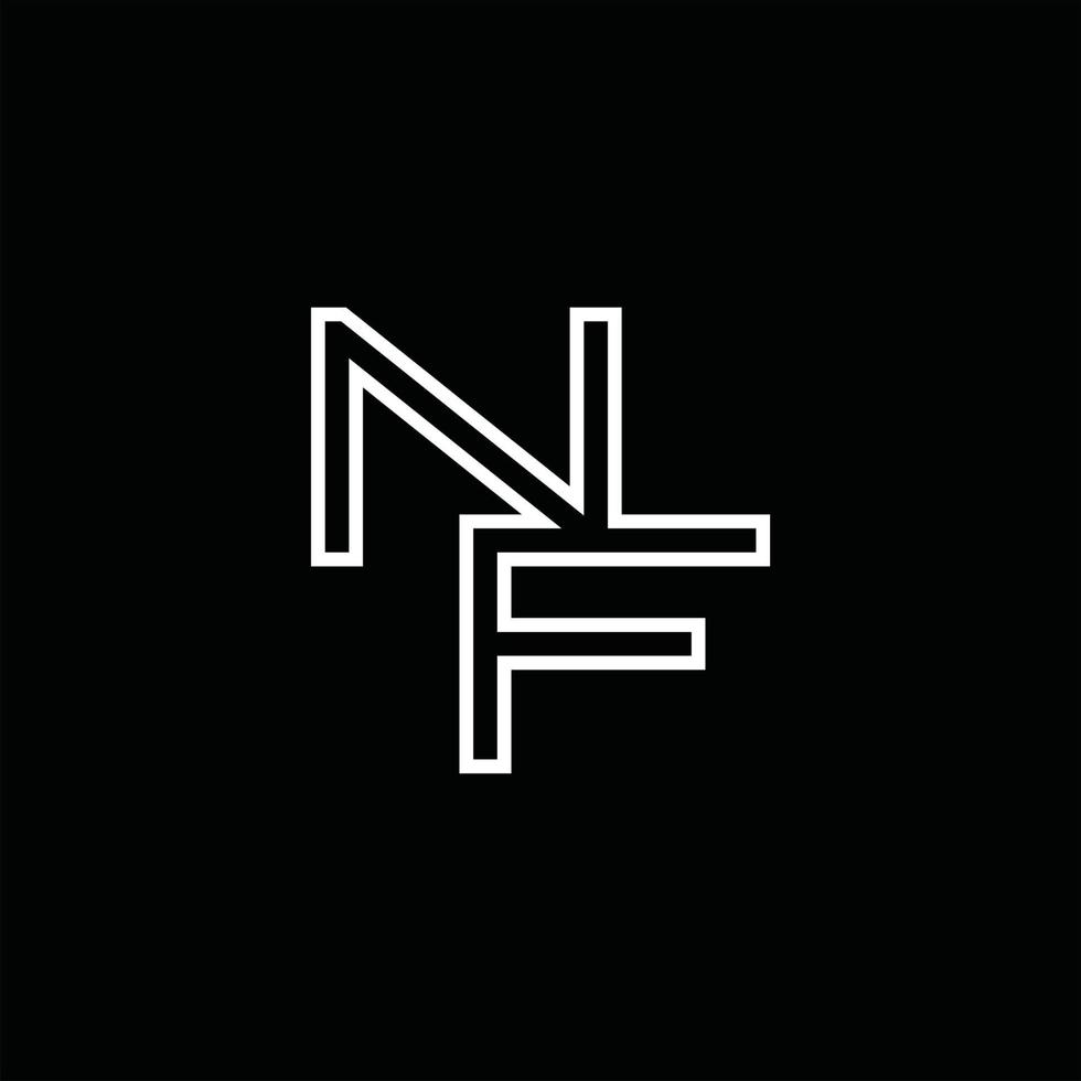 monograma de logotipo nf com modelo de design de estilo de linha vetor