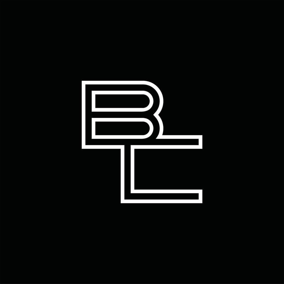 monograma do logotipo bc com modelo de design de estilo de linha vetor