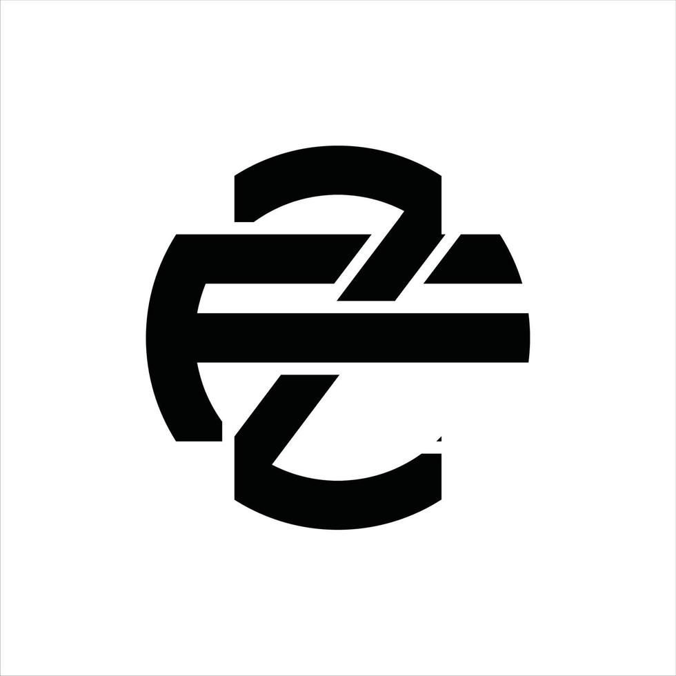 modelo de design de monograma de logotipo zf vetor