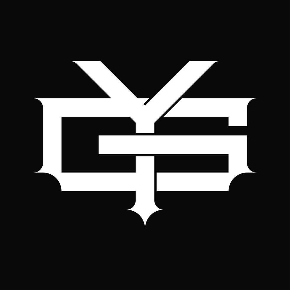 monograma de logotipo gy com modelo de design de estilo vinculado sobreposto vintage vetor