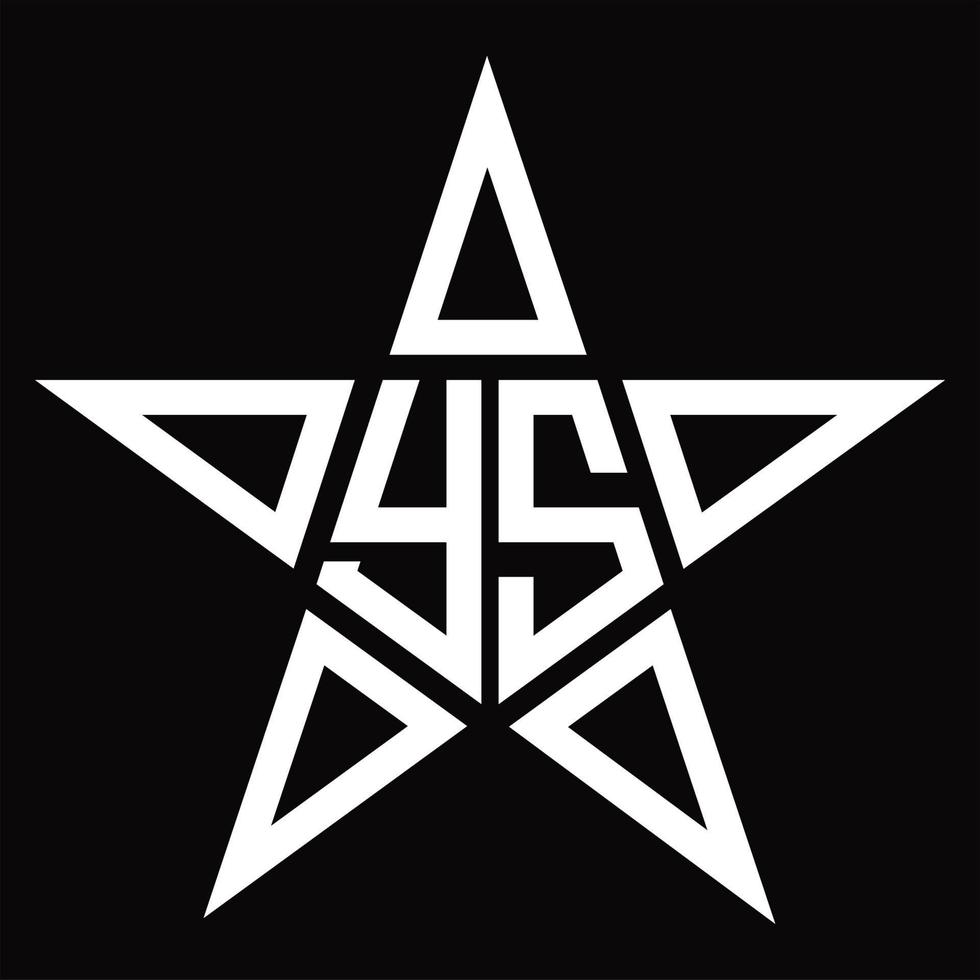 monograma de logotipo ys com modelo de design em forma de estrela vetor