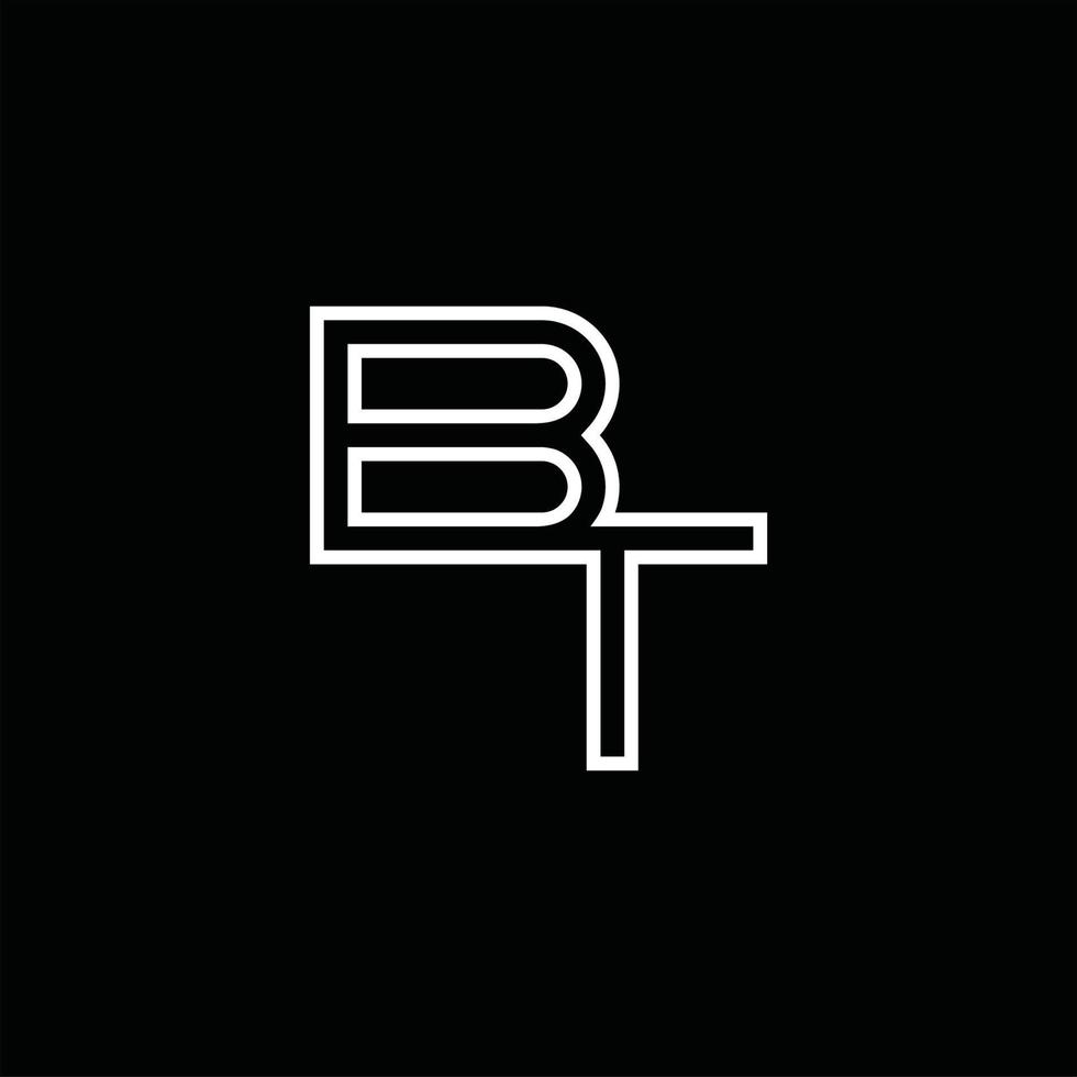 monograma de logotipo bt com modelo de design de estilo de linha vetor