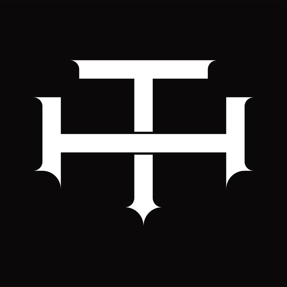 monograma de logotipo ht com modelo de design de estilo vinculado sobreposto vintage vetor