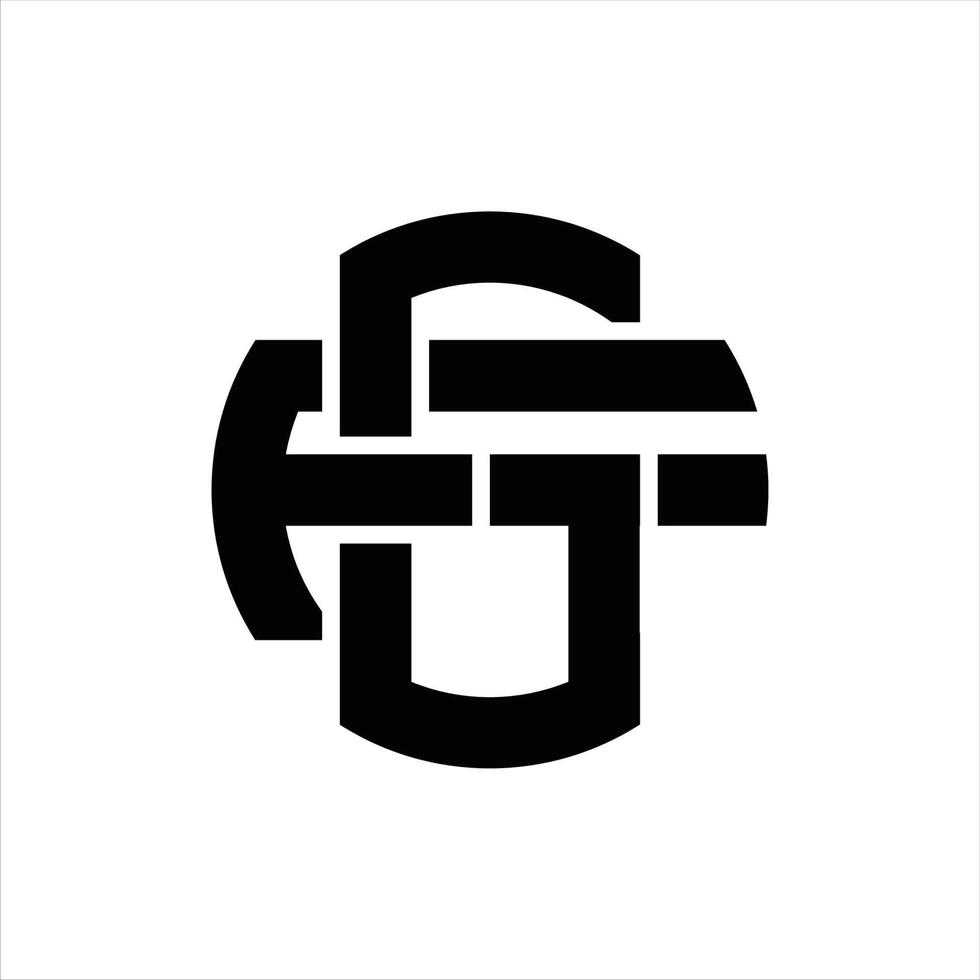 modelo de design de monograma de logotipo gf vetor