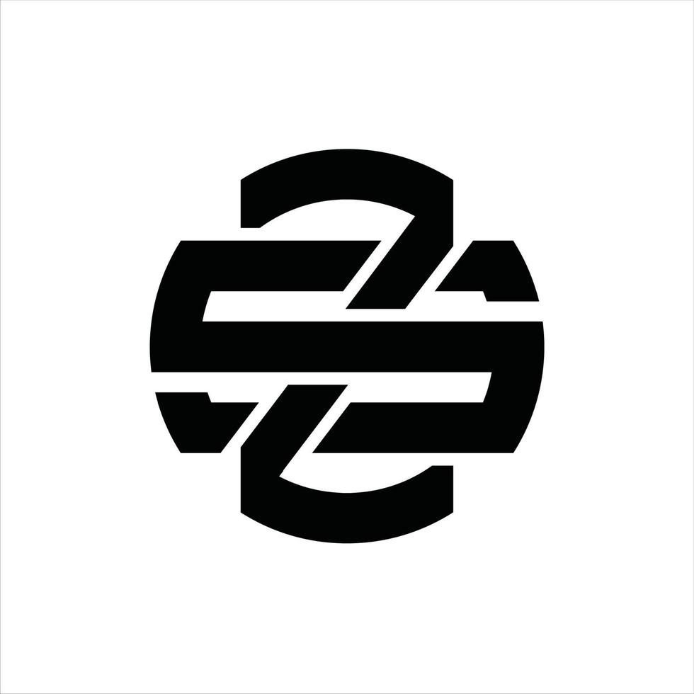 modelo de design de monograma de logotipo zs vetor