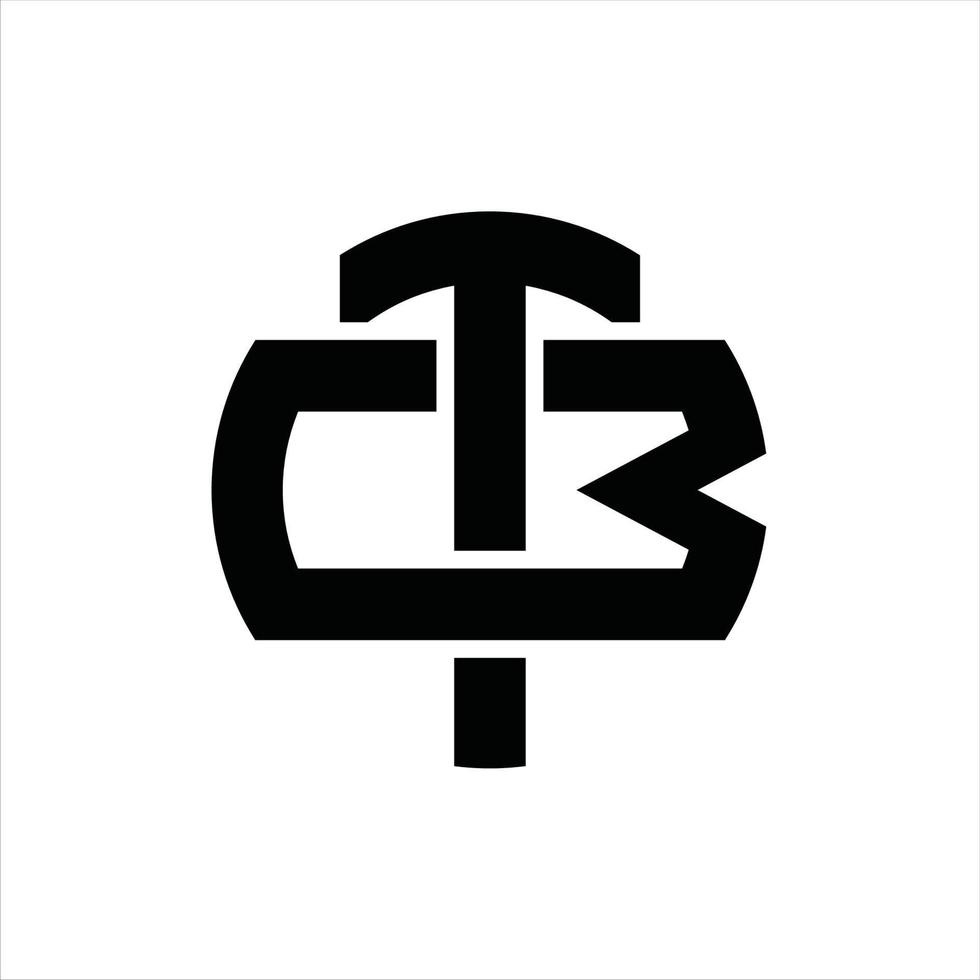 modelo de design de monograma de logotipo tb vetor