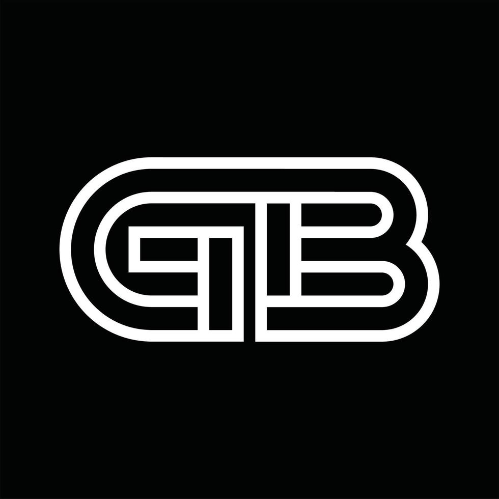 monograma de logotipo gb com espaço negativo de estilo de linha vetor