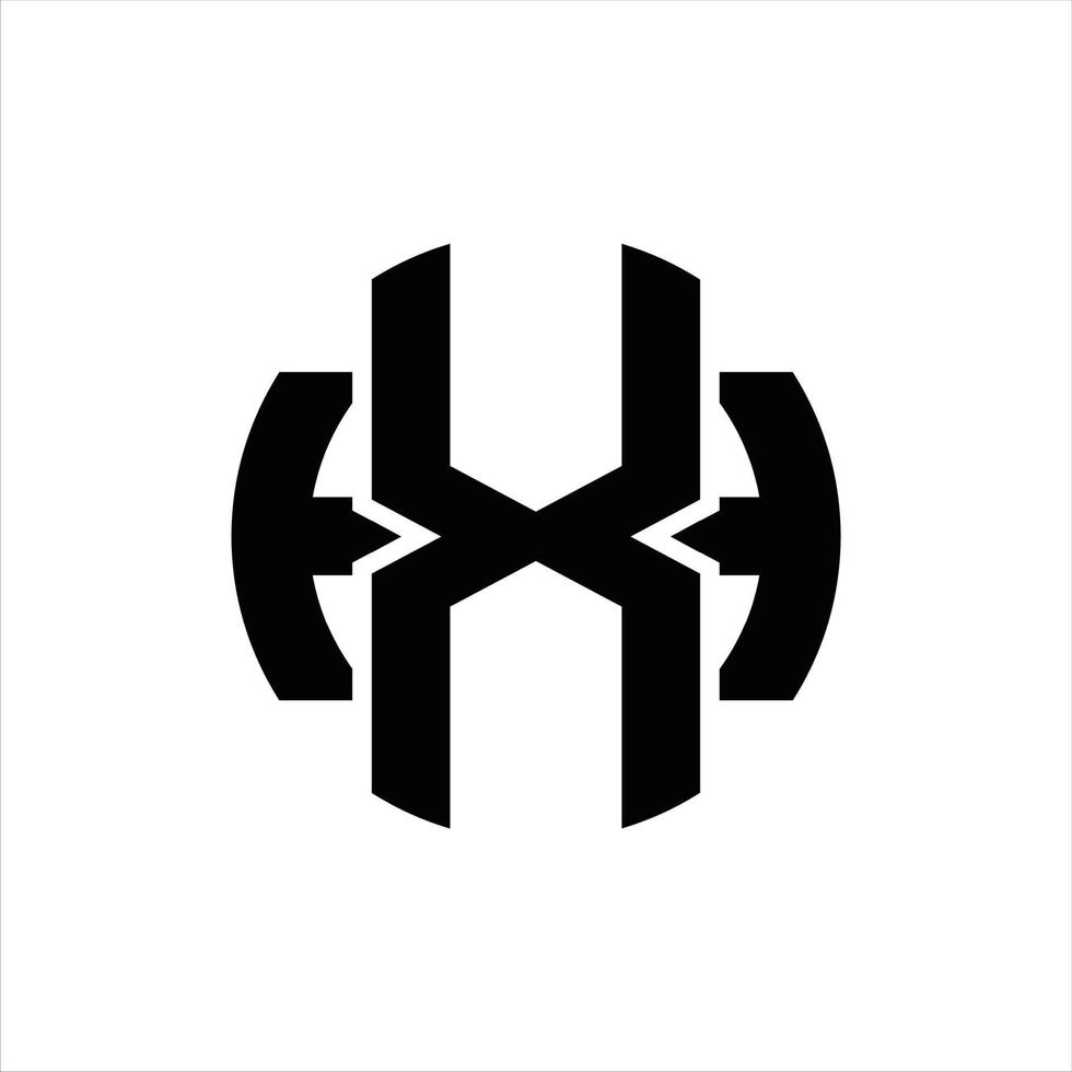 modelo de design de monograma de logotipo xh vetor