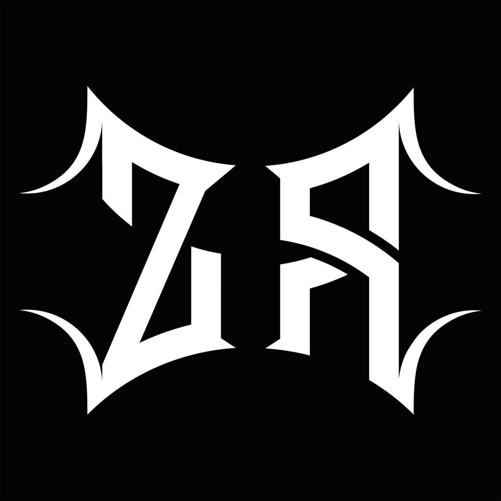monograma do logotipo zr com modelo de design de forma abstrata vetor
