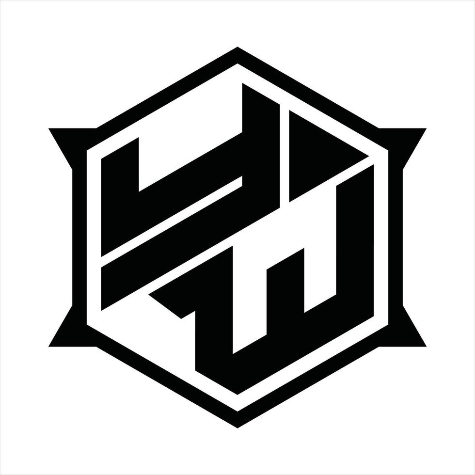 modelo de design de monograma de logotipo yw vetor