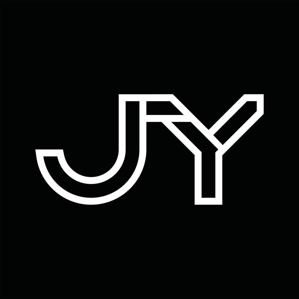 monograma do logotipo jy com espaço negativo de estilo de linha vetor