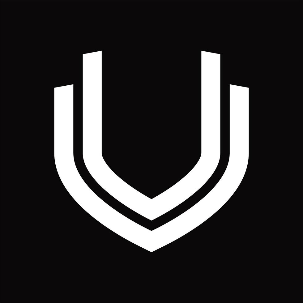 modelo de design vintage de monograma de logotipo uu vetor