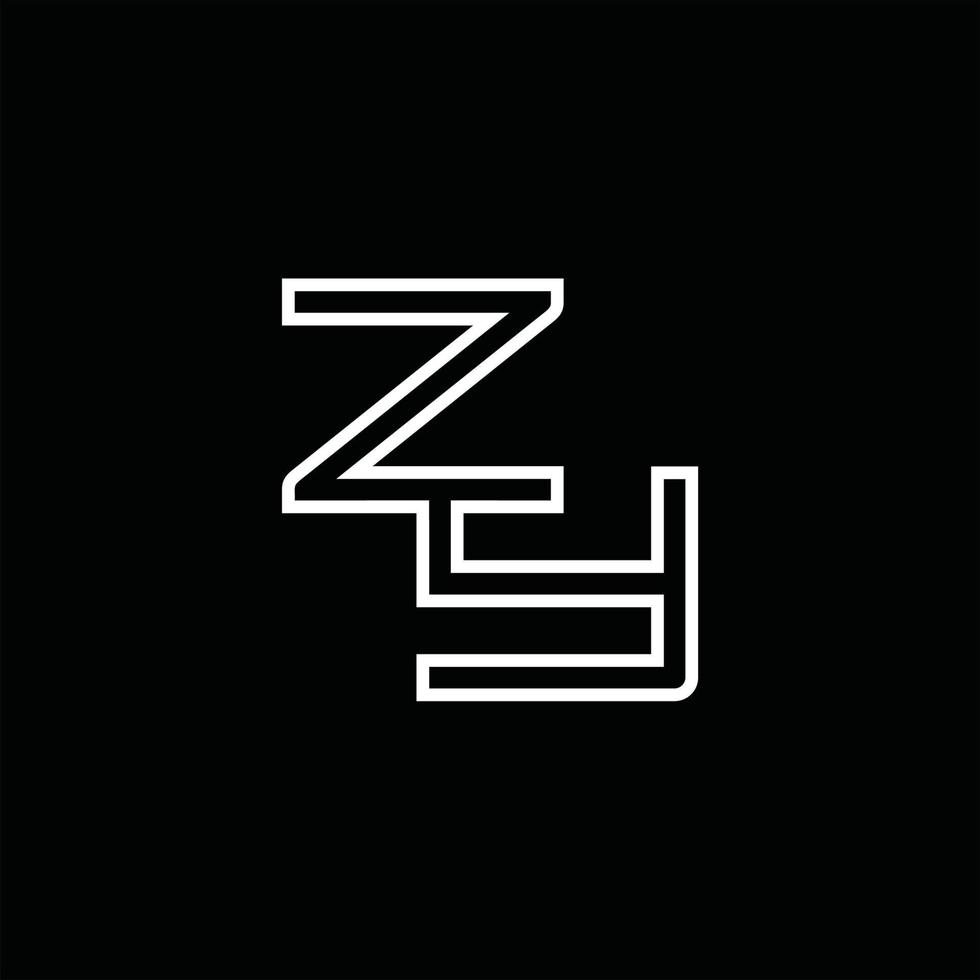 monograma de logotipo zy com modelo de design de estilo de linha vetor