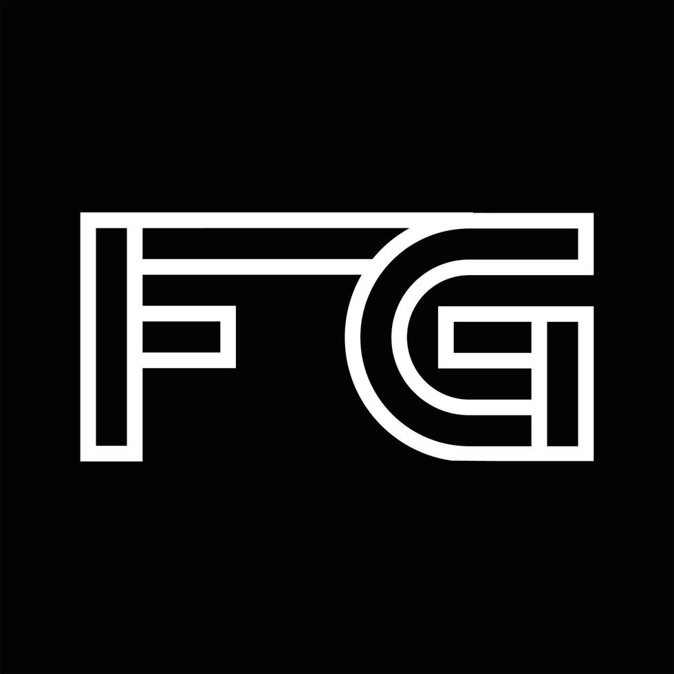 monograma do logotipo fg com espaço negativo de estilo de linha vetor