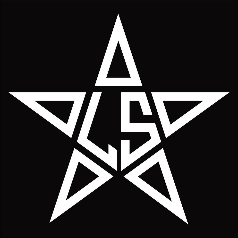 monograma do logotipo ls com modelo de design em forma de estrela vetor