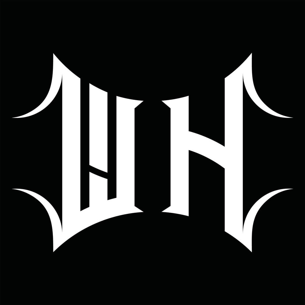monograma de logotipo wh com modelo de design de forma abstrata vetor
