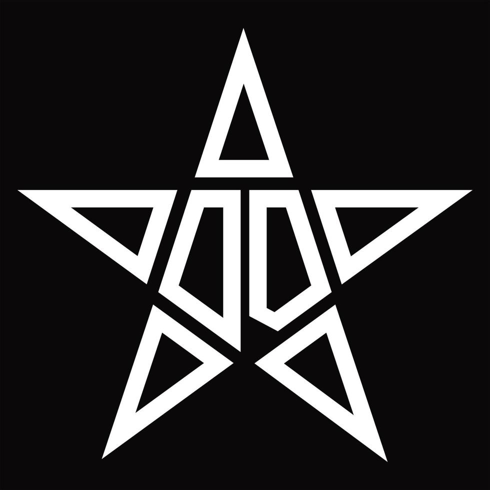monograma de logotipo od com modelo de design em forma de estrela vetor