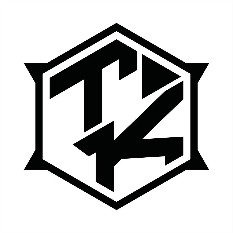 modelo de design de monograma de logotipo tk vetor