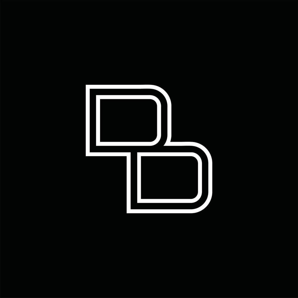 monograma de logotipo dd com modelo de design de estilo de linha vetor