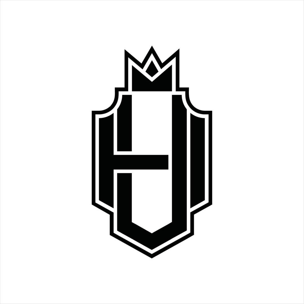 modelo de design de monograma de logotipo uh vetor