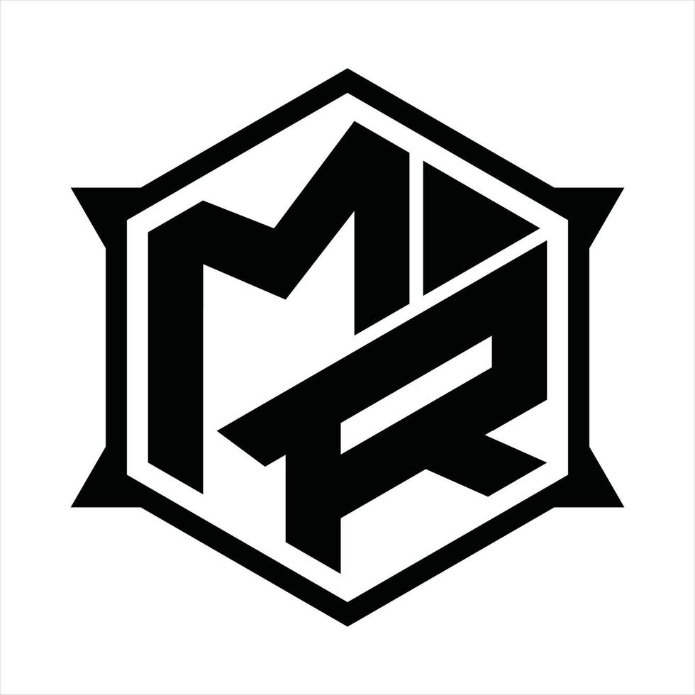 modelo de design de monograma de logotipo mr vetor