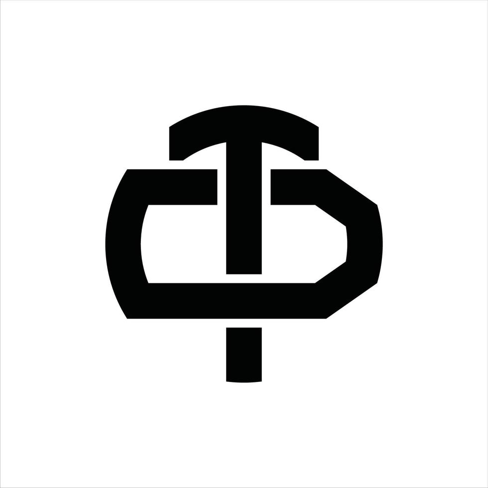 modelo de design de monograma de logotipo td vetor