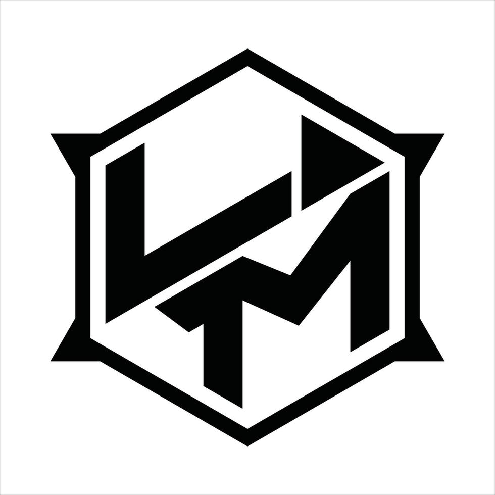 modelo de design de monograma de logotipo lm vetor