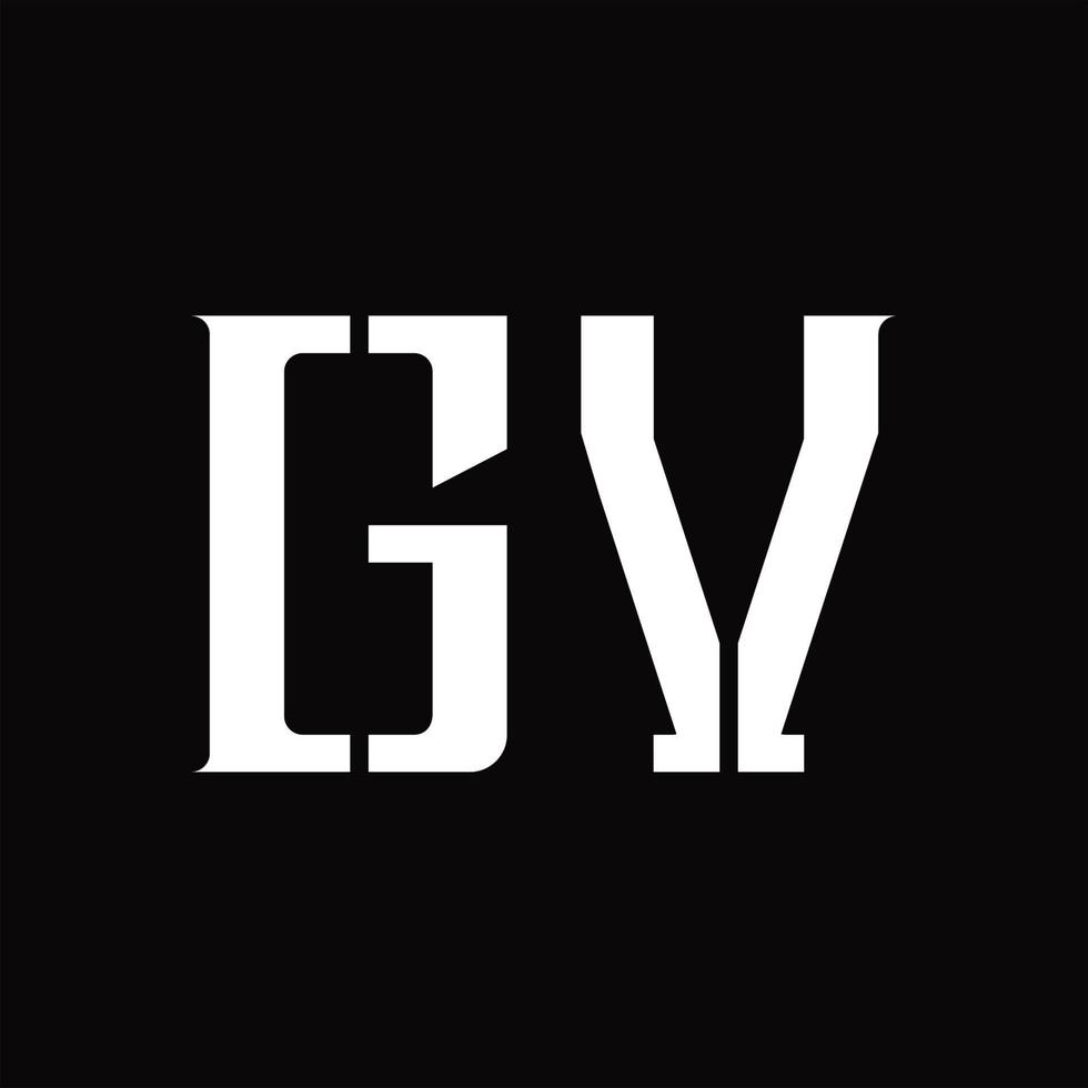 monograma de logotipo gv com modelo de design de fatia média vetor