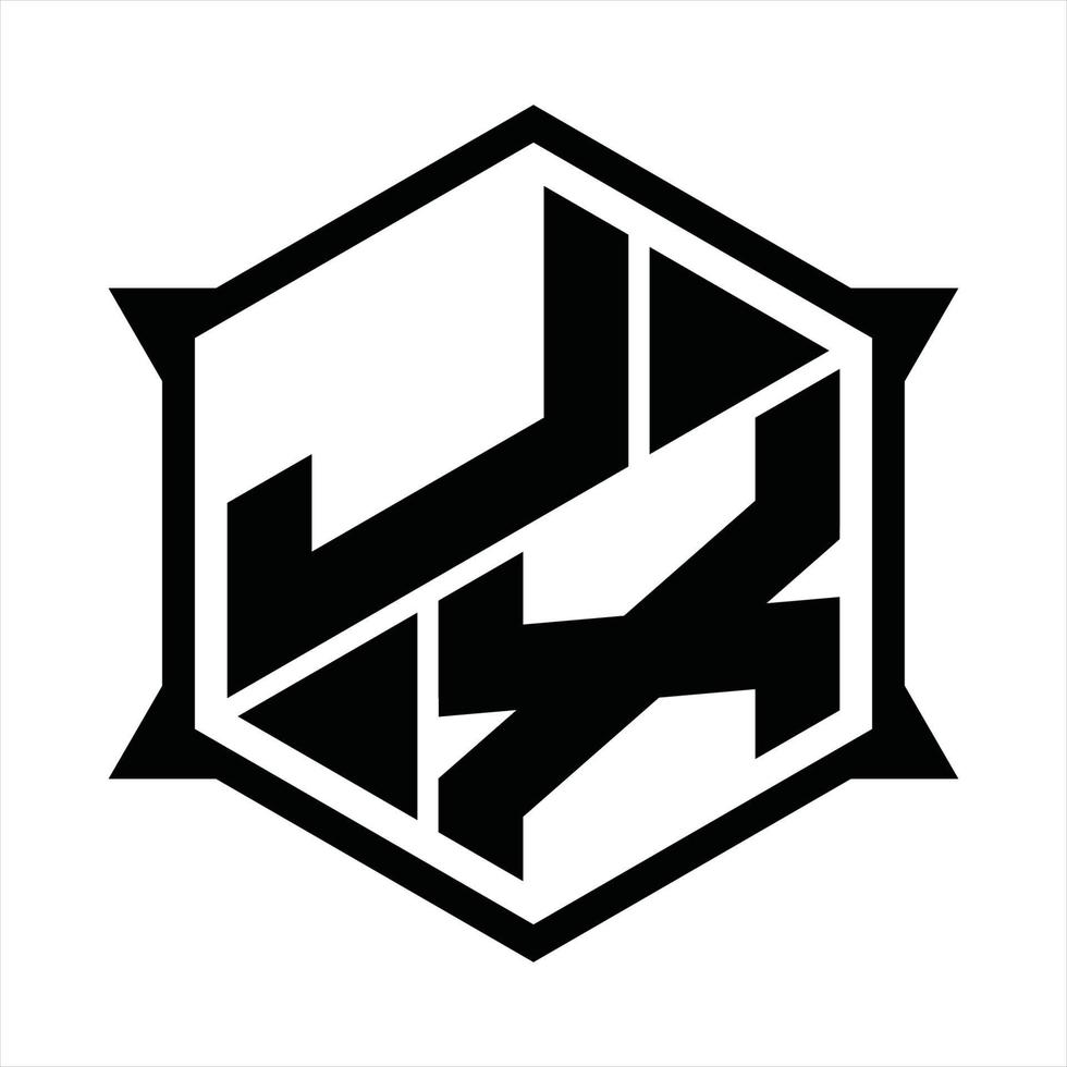 modelo de design de monograma de logotipo jx vetor